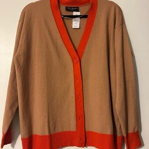 Lane Bryant Women's Cardigan in Tan and Red
